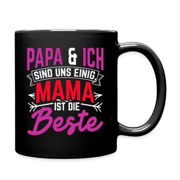 Papa et moi sommes d’accord pour dire que maman est la meilleure chérie - Mug uni - noir - Droite