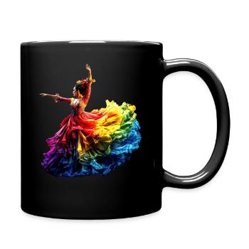 Danseuse de flamenco Arc-en-ciel Robe colorée Danse - Mug uni - noir - Droite