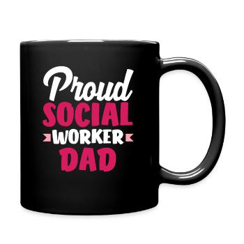 Fier papa travailleur social - Mug uni - noir - Droite