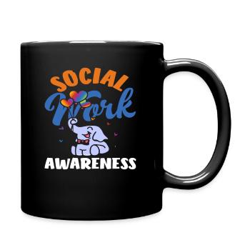 Social Work Awareness Elephant Balloons - Full Colour Mug - black - Right