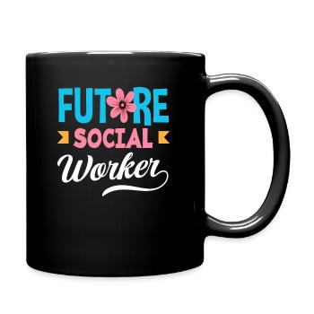 Future social worker with flower - Full Colour Mug - black - Right