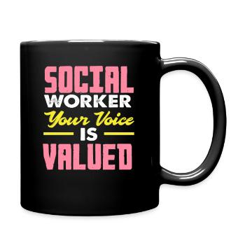 Social Worker Your Voice Counts - Full Colour Mug - black - Right