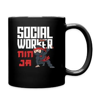 Social Worker Ninja Warrior Design - Full Colour Mug - black - Right