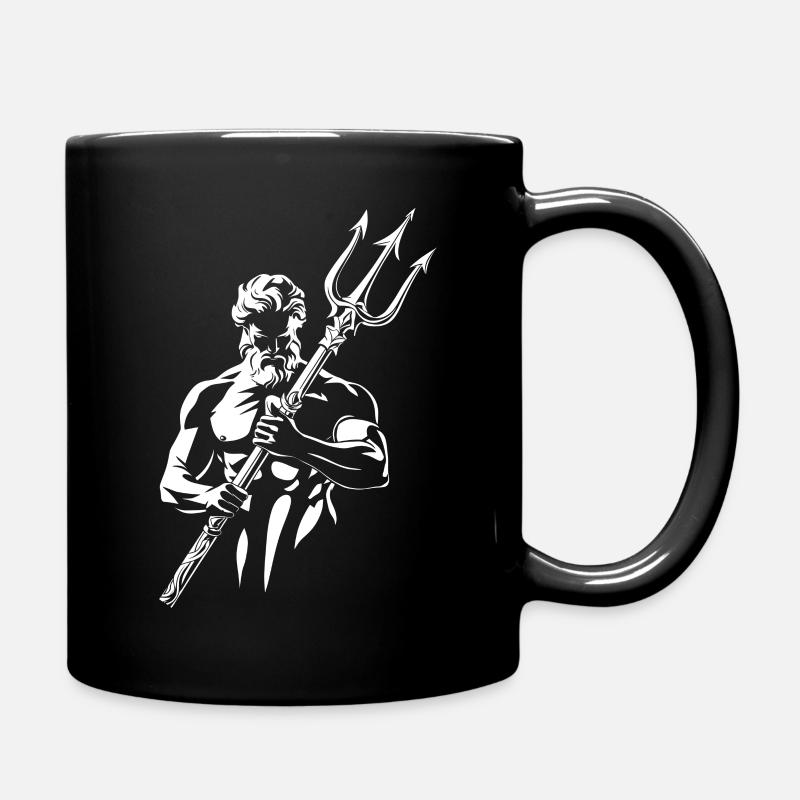 Poseidon Dreizack - Tasse einfarbig - Schwarz