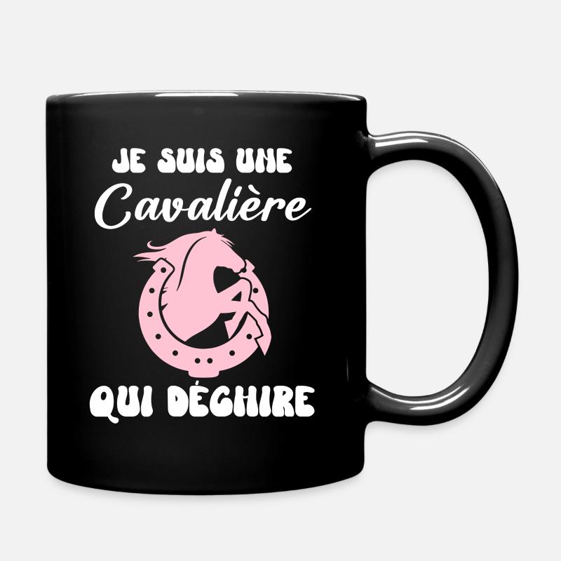 Cavalière cheval humour - Mug uni - noir