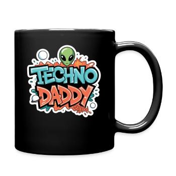 TECHNO DADDY WITH ALIEN - Full Colour Mug - black - Right
