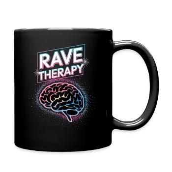RAVE THERAPY GLITCH - Full Colour Mug - black - Right