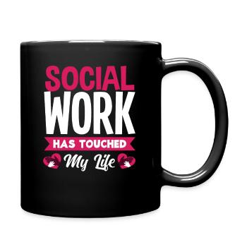 Le travail social a touché ma vie - Mug uni - noir - Droite