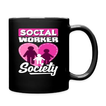 Social Worker Society Heart Family - Full Colour Mug - black - Right