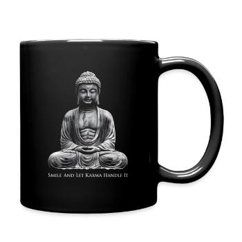 Bouddha Souriez et laissez le karma s’en occuper, méditez - Mug uni - noir - Droite