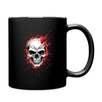 Sinister skull with blood - Full Colour Mug - black - Right