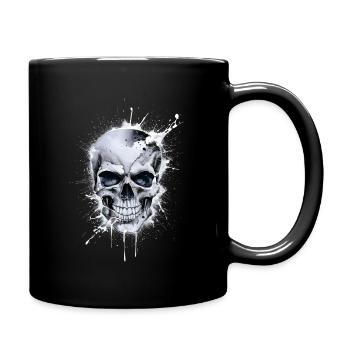 Skull with white color - Full Colour Mug - black - Right
