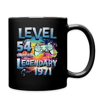 Level 54 Unlocked since 1982 Birthday - Full Colour Mug - black - Right