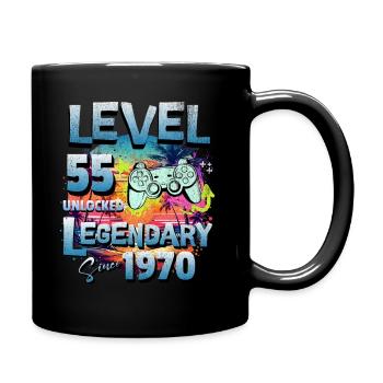 Level 55 Unlocked since 1982 Birthday - Full Colour Mug - black - Right