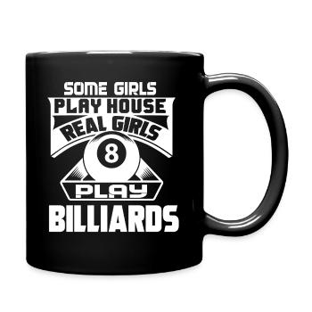 Real Girls Play Billiards - Full Colour Mug - black - Right