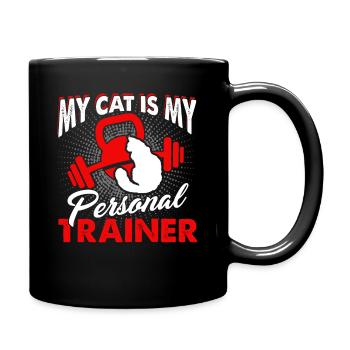 My Cat Is My Personal Trainer - Full Colour Mug - black - Right