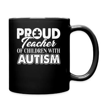 Proud Teacher Of A Children With Autism - Full Colour Mug - black - Right