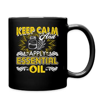 Keep Calm And Apply Essential Oil - Full Colour Mug - black - Right