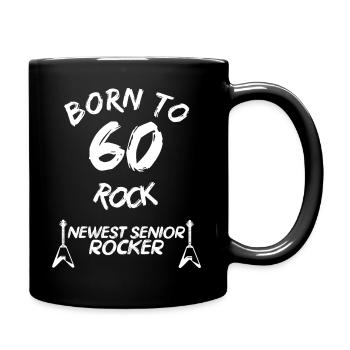 60 Born to rock newest senior rocker - Tasse einfarbig - Schwarz - Rechts