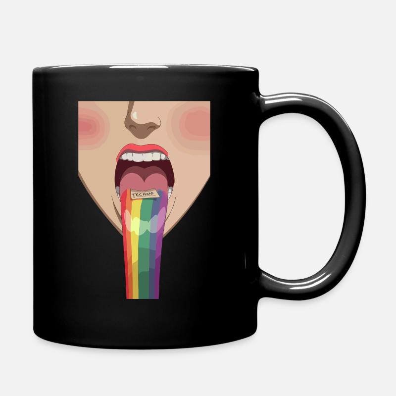Techno Rainbow - Full Colour Mug - black