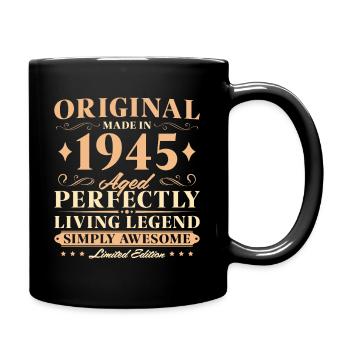 Original 1945 Jahrgang 80 Geburtstag - Tasse einfarbig - Schwarz - Rechts