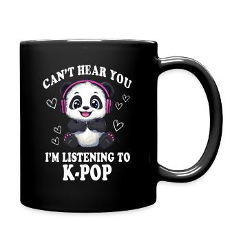 Cute Panda K-Pop Kpop Korea Music - Full Colour Mug - black - Right