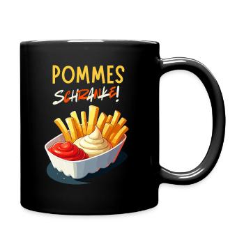 French Fries Schranke Ruhr Area Snack Weekend Party - Full Colour Mug - black - Right