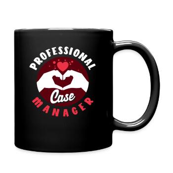 Gestionnaire de cas professionnel Conception Coeur Mains - Mug uni - noir - Droite