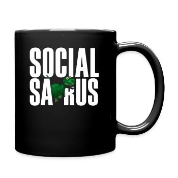 Social Saurus Dinosaure Drôle - Mug uni - noir - Droite
