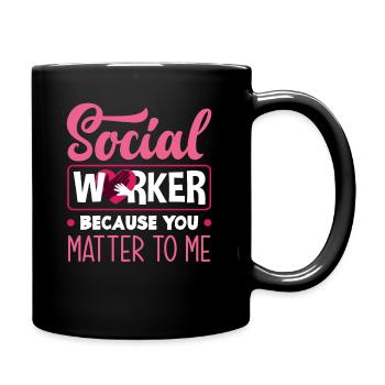 Travailleuse sociale parce que tu es importante pour moi - Mug uni - noir - Droite