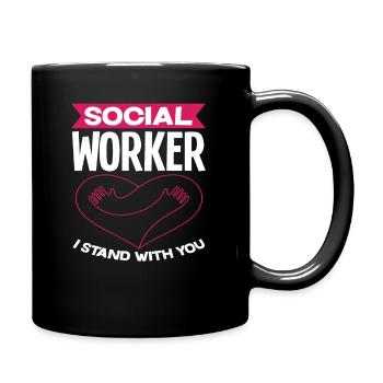 Travailleur social, je suis à vos côtés - Mug uni - noir - Droite