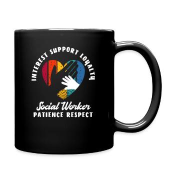 Sozialarbeiter Interesse Unterstützung Loyalität - Tasse einfarbig - Schwarz - Rechts