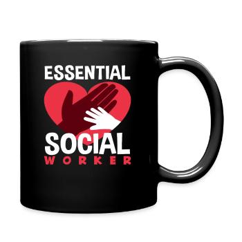 Essential Social Worker Heart Hands - Full Colour Mug - black - Right