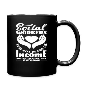Travailleur social : Pas pour le revenu, mais pour le - Mug uni - noir - Droite