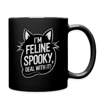 I'm Feline Spooky Cats Halloween Saying - Full Colour Mug - black - Right