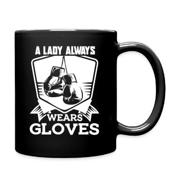 Boxing A Lady Always Wears Gloves - Full Colour Mug - black - Right