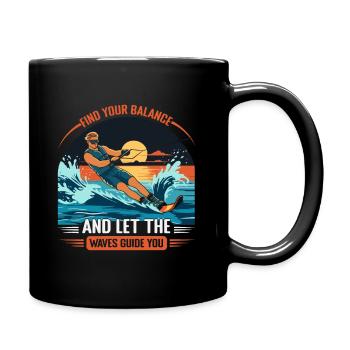 Find your balance and let the waves guide you. - Full Colour Mug - black - Right