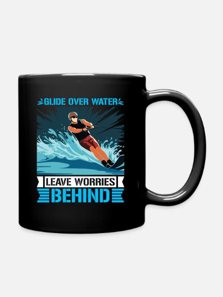 Gleiten Sie über das Wasser, lassen Sie die Sorgen hinter sich. - Tasse einfarbig - Schwarz