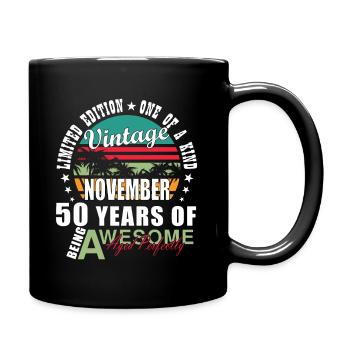 November 50 Birthday - Full Colour Mug - black - Right