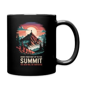Work your way up to the summit the view will be - Full Colour Mug - black - Right