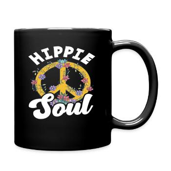 Hippie Soul Paix Symbole Fleurs - Mug uni - noir - Droite
