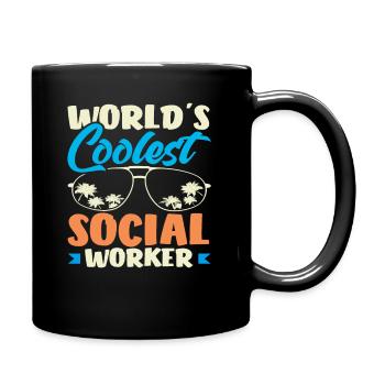 Weltweit Coolster Sozialarbeiter - Tasse einfarbig - Schwarz - Rechts