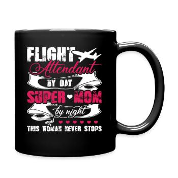 Flight Attendant Flight Attendant Mom - Full Colour Mug - black - Right