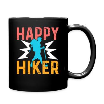 Hiking Happy Hiker - Full Colour Mug - black - Right