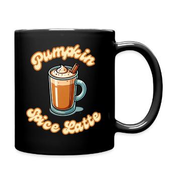Pumpkin Spice Latte warm autumn vibes - Full Colour Mug - black - Right