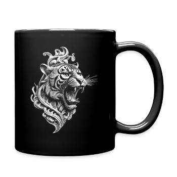 Zen Tiger Shirt for meditative moments - Full Colour Mug - black - Right