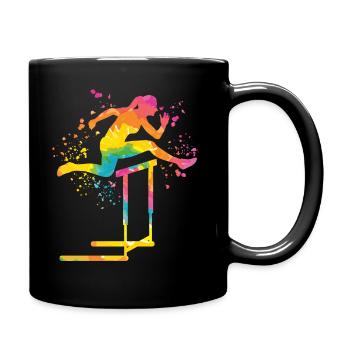Hurdle Run Obstacle Course Kids Hurdle Run - Full Colour Mug - black - Right