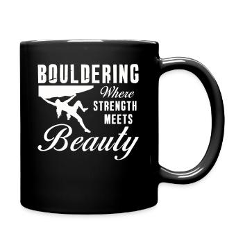 Bouldern Stärke Trifft Auf Schönheit Boulder - Tasse einfarbig - Schwarz - Rechts