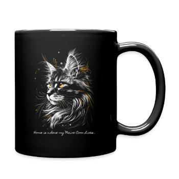 Home is where my Maine Coon lives... - Full Colour Mug - black - Right