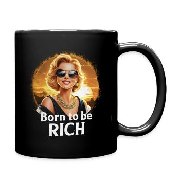 Born to be rich girl sunglasses sunrise - Full Colour Mug - black - Right